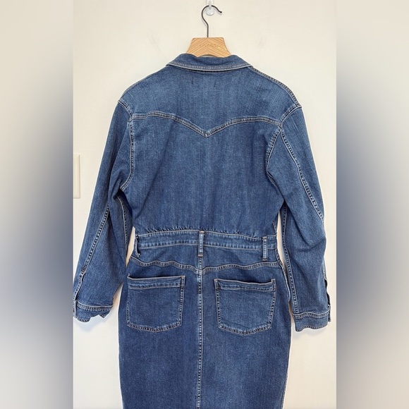 Madewell Denim Western Midi Shirtdress in Laselle Wash , sz 12 - Picture 7 of 11